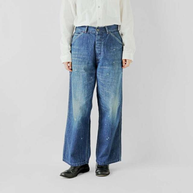 Chimala／チマラ／ワイドペインターパンツ／32大きいサイズ／ペイント加工／ Chimala チマラ ペインターデニム Chimala／チマラ／ワイドペインター