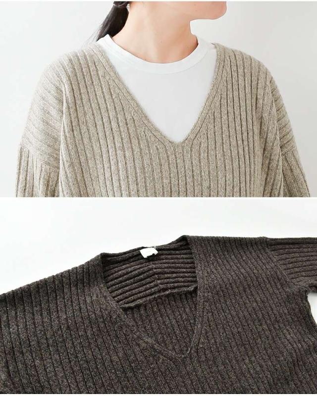 シーティープラージュ ニット セーター C.T.plage  ヤク ウール Vネック クロップド ニット プルオーバー ct25316  ☆☆ クーポン対象