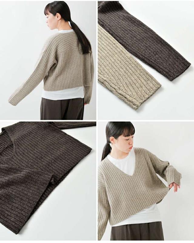 シーティープラージュ ニット セーター C.T.plage  ヤク ウール Vネック クロップド ニット プルオーバー ct25316  ☆☆ クーポン対象