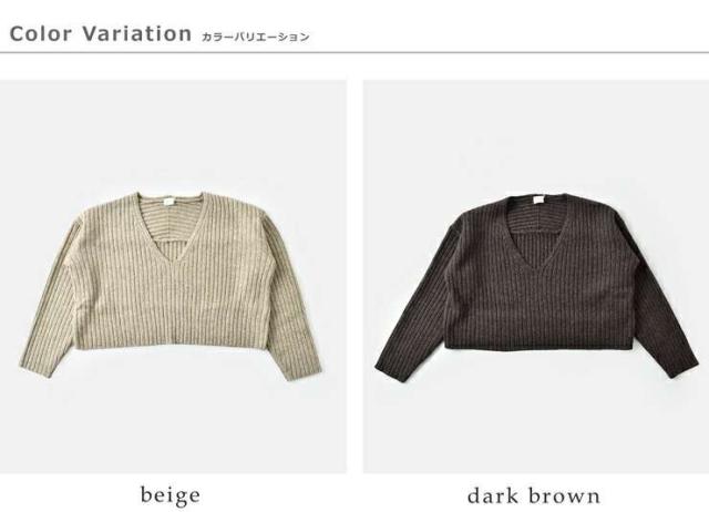 シーティープラージュ ニット セーター C.T.plage  ヤク ウール Vネック クロップド ニット プルオーバー ct25316  ☆☆ クーポン対象