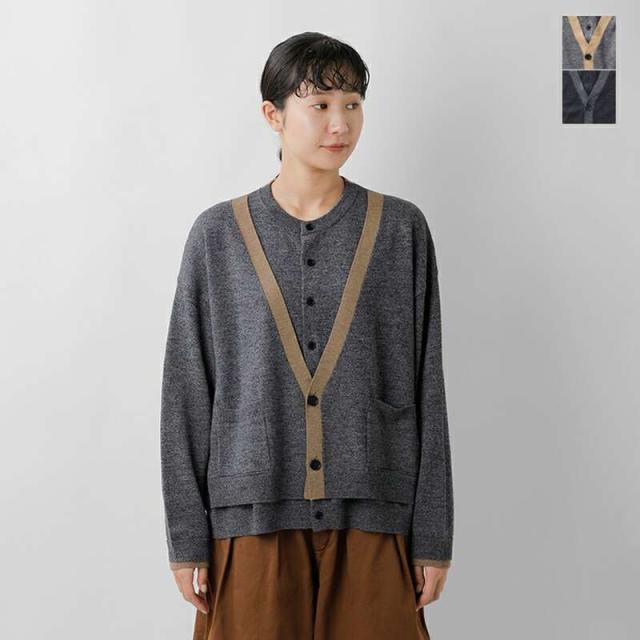 ドゥルカマラ カーディガン Dulcamara ウール フェイク レイヤード ニット カーディガン d225-k900 ☆☆ クーポン対象