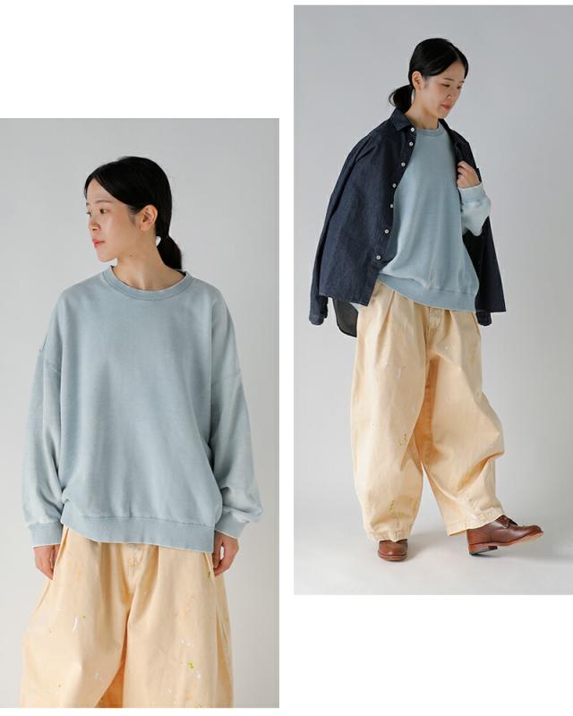 tsuzuli ツヅリ  コットン裏毛 ボックスシルエット スウェットシャツ “FADED SWEATSHIRT” d52502-yo レディース 2025aw新作 クーポン対象 tsuzuli ツヅリ コットン裏毛 ボックスシルエット スウェットシャツ