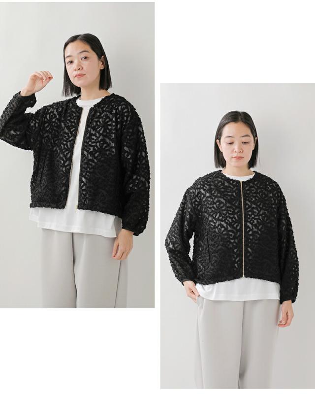 セール 30%OFF denicher デニシェ モノトーン フラワー ジャガード ブルゾン dj261091 レディース 春夏_6