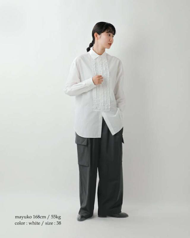 ニコルソンアンドニコルソン ブラウス nicholson&nicholson  ウォッシュドコットン フロント フリル シャツ doris-w  ☆☆ クーポン対象 ニコルソンアンドニコルソン ブラウス nicholson&nicholson ウォッシュ