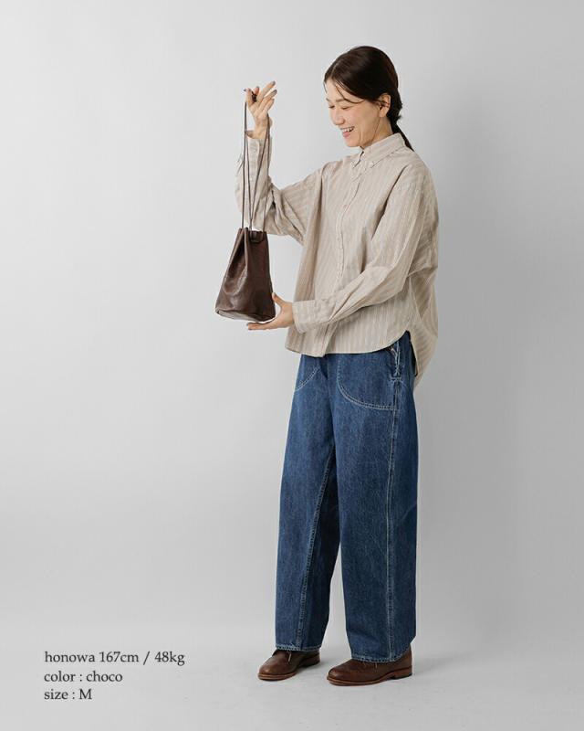Arts&Crafts アーツアンドクラフツ ベジタブルホースレザードローストリングスポーチバッグM“VEGETABLE HORSE LEATHER” drawstringspouch-same1レディース_2