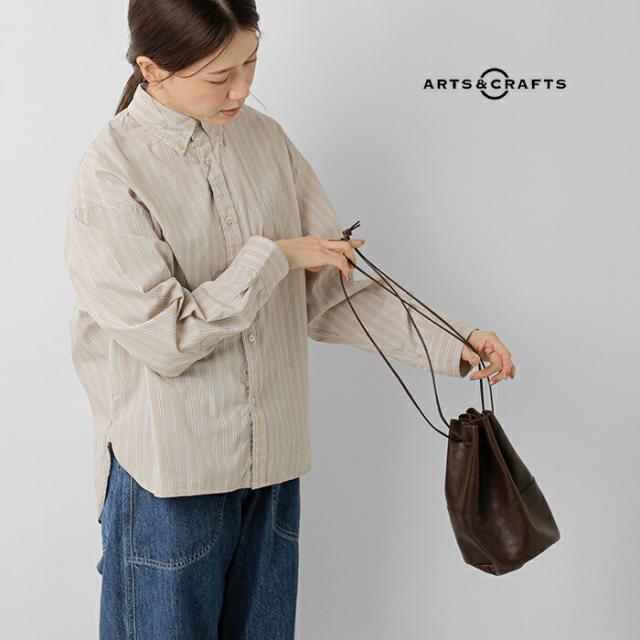 Arts&Crafts アーツアンドクラフツ ベジタブルホースレザードローストリングスポーチバッグM“VEGETABLE HORSE LEATHER” drawstringspouch-same1レディース_1