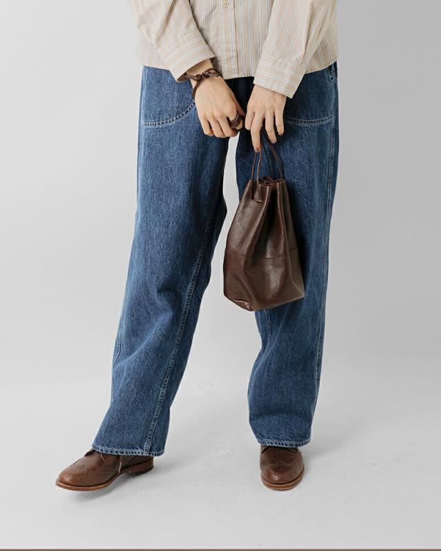 Arts&Crafts アーツアンドクラフツ ベジタブルホースレザードローストリングスポーチバッグM“VEGETABLE HORSE LEATHER” drawstringspouch-same1レディース_6
