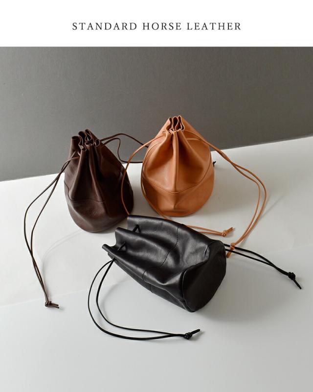 Arts&Crafts アーツアンドクラフツ ベジタブルホースレザードローストリングスポーチバッグM“VEGETABLE HORSE LEATHER” drawstringspouch-same1レディース_8
