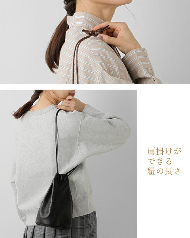 Arts&Crafts アーツアンドクラフツ ベジタブルホースレザードローストリングスポーチバッグM“VEGETABLE HORSE LEATHER” drawstringspouch-same1レディース_10