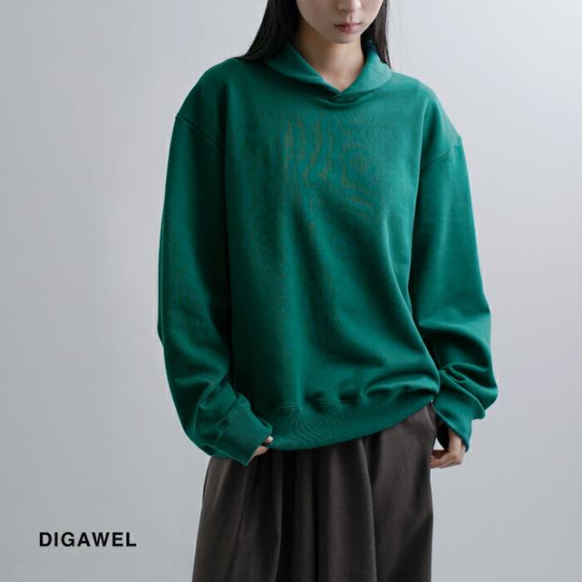 DIGAWEL ディガウェル コットン ショールカラー 長袖スウェットシャツ dwaa016 ユニセックス 2026ss新作 春夏 クーポン対象_1