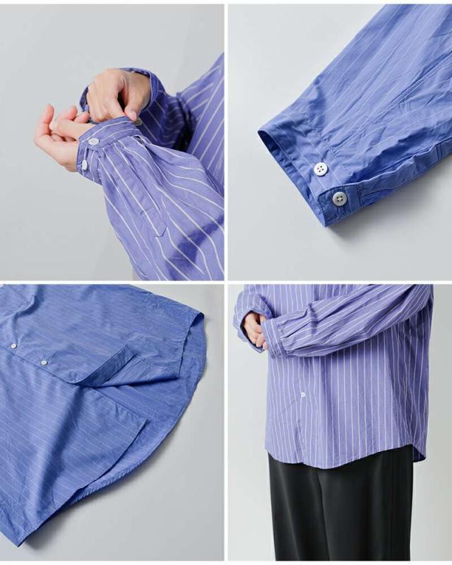 ディガウェル ブラウス DIGAWEL コットン オーバーサイズ ストライプ