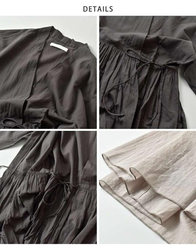 エヴァムエヴァ カーディガン evam eva コットン ギャザー ローブ