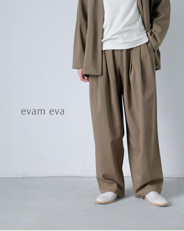 evam eva エヴァムエヴァ コットン タック ワイド パンツ e261t060 レディース 2026ss新作 春夏 クーポン対象_6