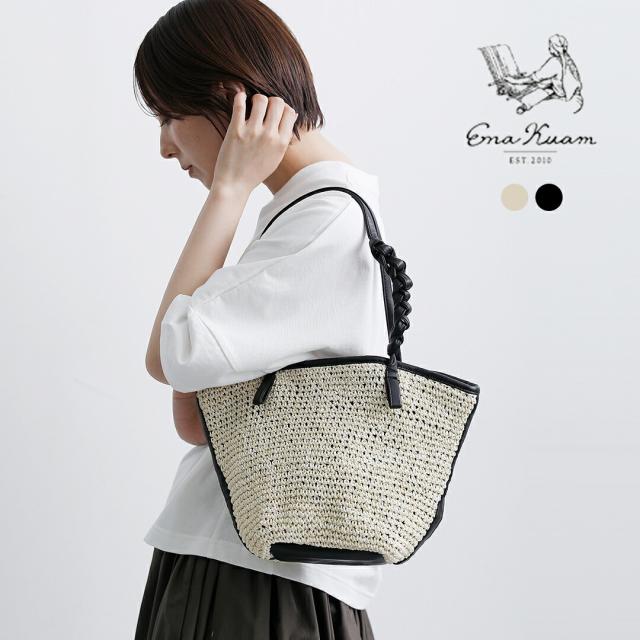 ENA KUAM エナクアム  レザーハンドル ペーパーショルダーバッグ ekd261002 レディース  春夏