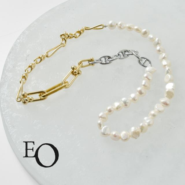 EO イオ  パール ミックス チェーン ショート ネックレス “Pearl mix chain short necklace” eo25ss-42 レディース 2025aw新作 クーポン対象