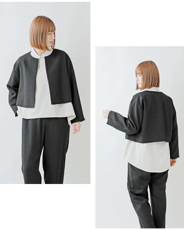 ヌーイ nooy ブークレ ジャガード ブラック ボレロ ジャケット fjk09 アウター_8