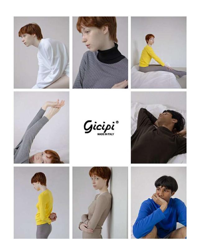 GICIPI ジチピ  ぺザンテ コットン クルーネック ミラノリブ ラグランスリーブ ニットソー “Tartufo” 2517a-yo 2025aw新作 レディース ☆☆ クーポン対象