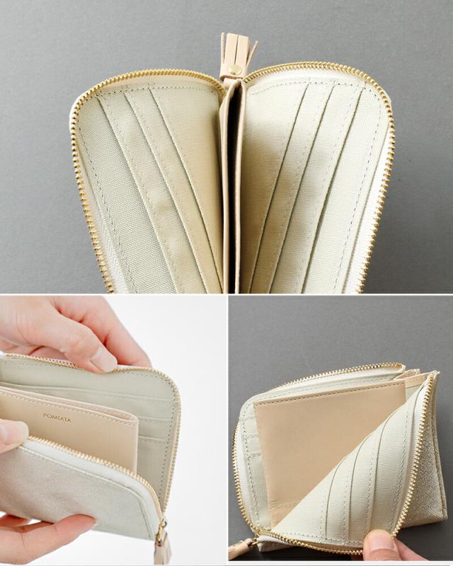 POMTATA ポンタタ エンボスレザーLジップショートウォレット“HAK SERIES” hak-short-wallet レディース クーポン対象