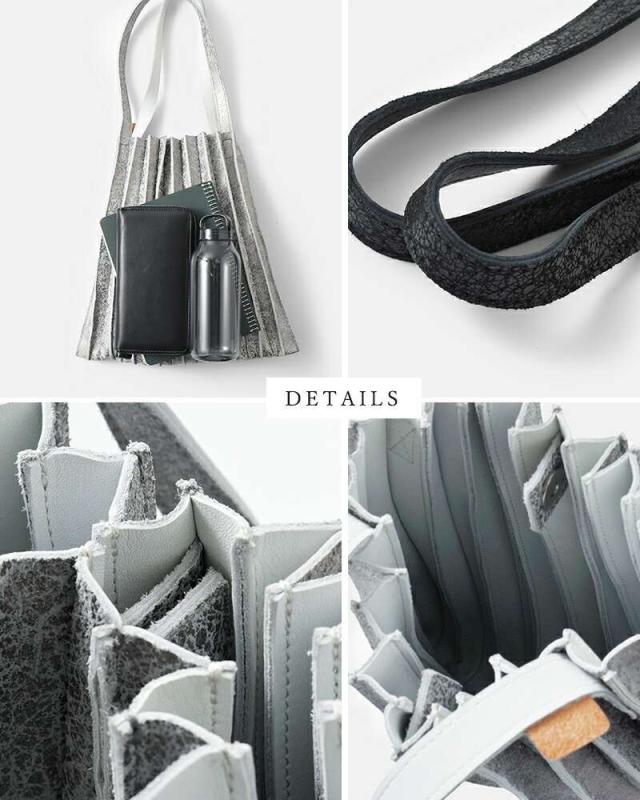 イコット トートバッグ ikot カウレザー アコーディオン ハンドバッグ