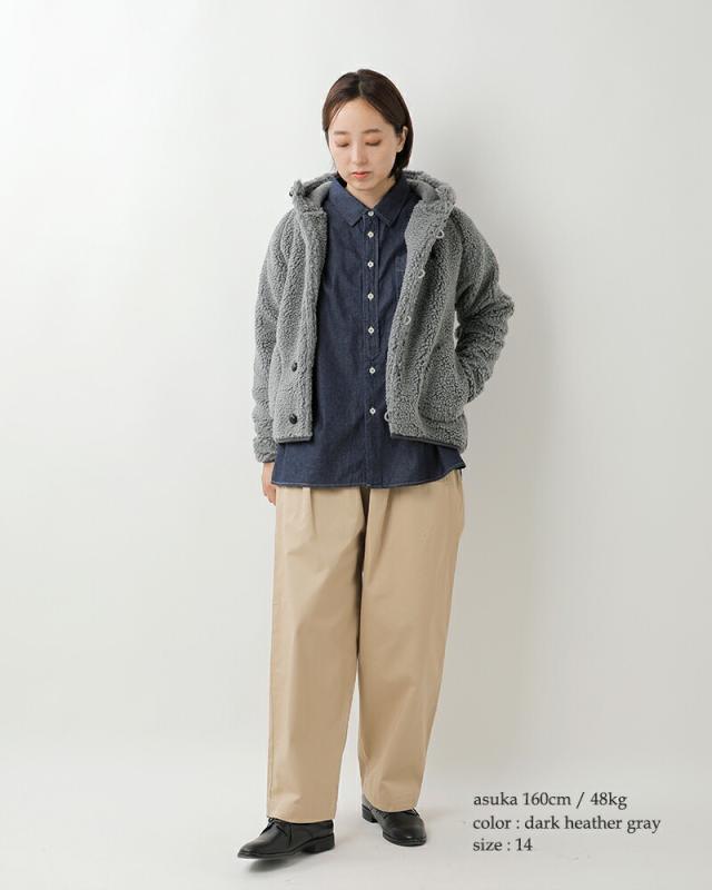 Gymphlex ジムフレックス くるみボタン ボア フーデッド ジャケット j