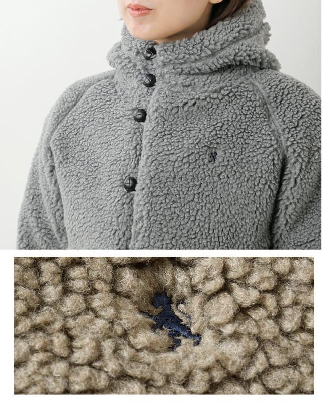 Gymphlex ジムフレックス くるみボタン ボア フーデッド ジャケット j