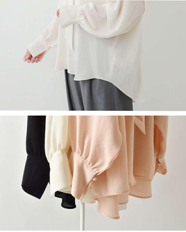 マ クルール ブラウス ma couleur ビンテージ ジョーゼット ボータイ