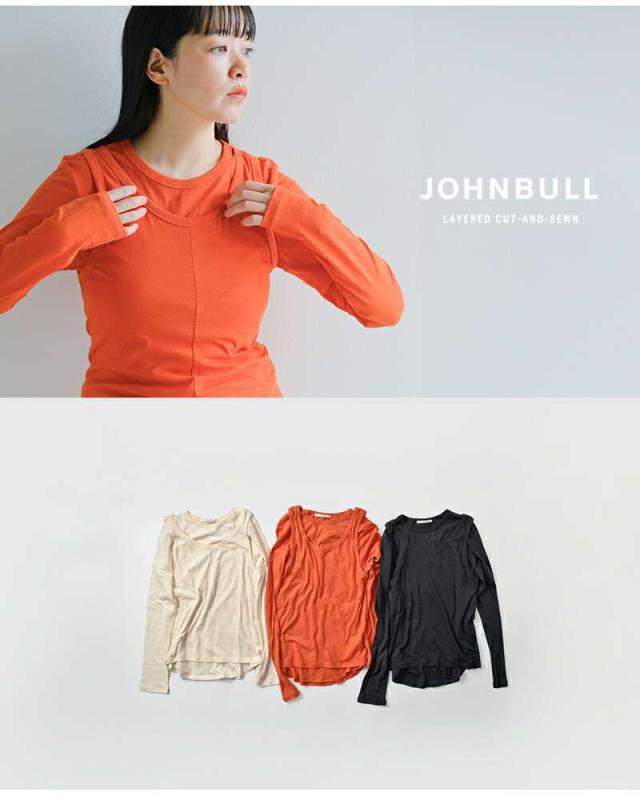 ジョンブル Tシャツ Johnbull  ハイツイストコットン レイヤード カットソー プルオーバー jl253c03  ☆☆ クーポン対象 ジョンブル Tシャツ Johnbull ハイツイストコットン レイヤード