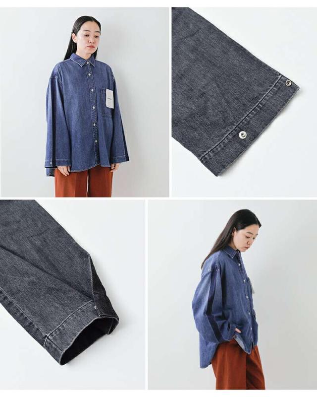 セール 30%OFF ジョンブル ブラウス Johnbull ライトデニム オーバー ライン シャツ jl253s09 クーポン対象