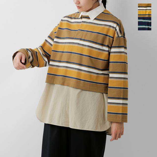 Johnbull ジョンブル  パネルボーダー ショート ラガーシャツ jl254c03 レディース 2025aw新作 ☆☆ クーポン対象