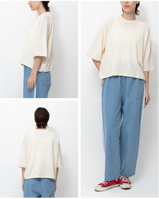 Johnbull ジョンブル ドライコットン ピグメント ニット Tシャツ jl261n02 レディース 春夏_6