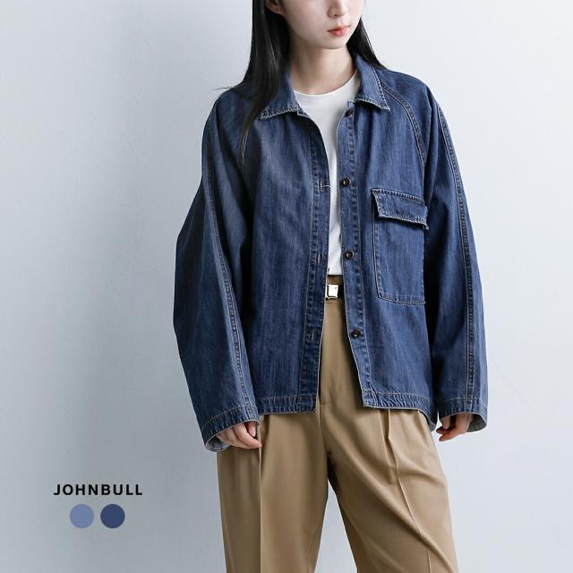 Johnbull ジョンブル コットン ライトデニム シャツブルゾン jl261s08 レディース 2026ss新作 春夏 クーポン対象