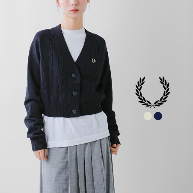 FRED PERRY フレッド ペリー  ケーブル ニット カーディガン “CABLE KNIT CARDIGAN” k1105 レディース 2025aw新作 ☆☆