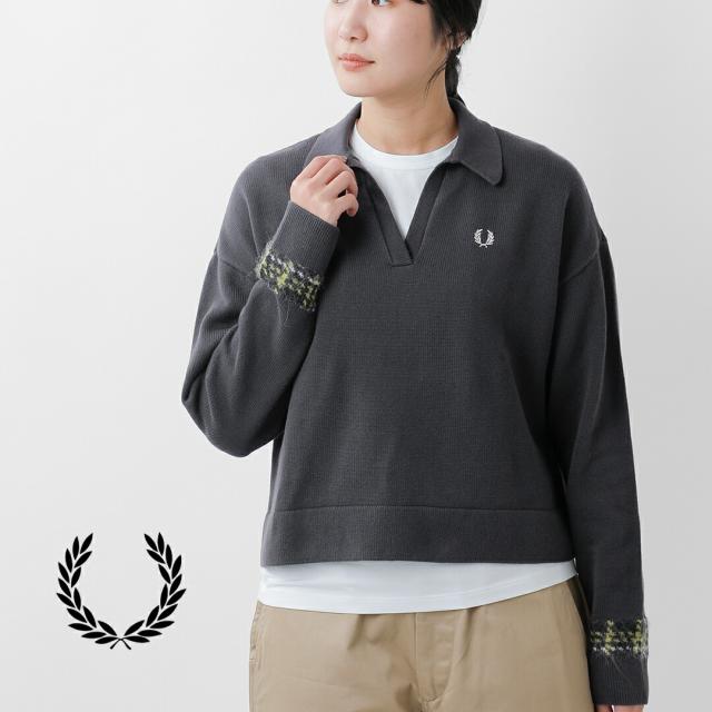 セール 40%OFF FRED PERRY フレッド ペリー タータン パネル ニット シャツ “TARTAN PANEL KNITTED SHIRT” k1153レディース