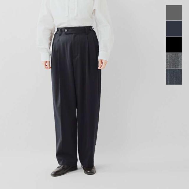 ニコルソンアンドニコルソン nicholson&nicholson  ストレッチ ウール センター プレス パンツ karl-tro パンツ  クーポン対象