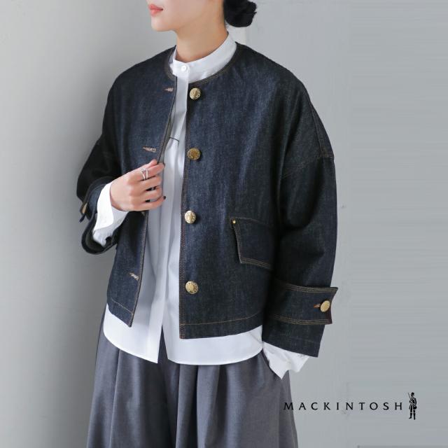 MACKINTOSH マッキントッシュ ハンビー ノーカラー ショート デニム ジャケット “HUMBIE NO COLLAR SH DNM JK MB” l261nd1004bgalt レディース 2026ss新作 春夏 アウター クーポン対象