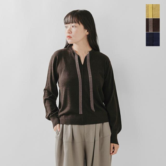 audrey and john wad オードリーアンドジョンワッド  ウールミックス天竺 スキッパー 長袖 プルオーバー l5707-nk 2025aw新作 レディース ☆☆ クーポン対象