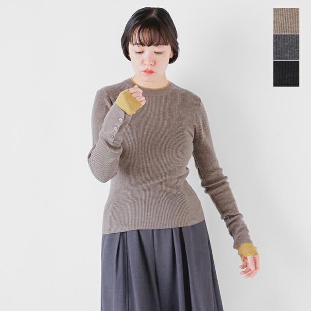 audrey and john wad オードリーアンドジョンワッド  レイヤード クルーネック 長袖 プルオーバー l5712-kr 2025aw新作 レディース クーポン対象