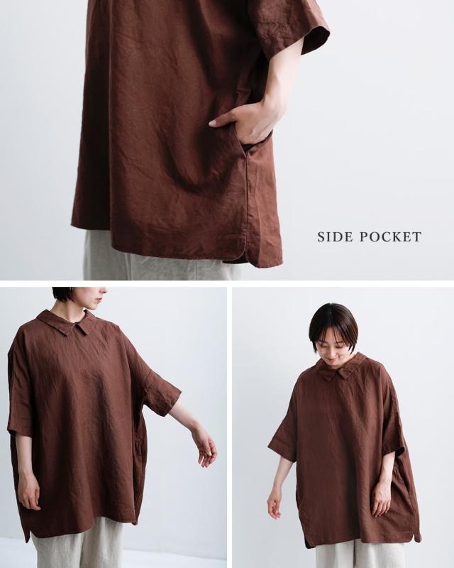 Laboratory ラボレイトリー ラミーリネン ワイド シャツ チュニック ブラウス “ORDINARY WIDE SHIRT TUNIC BLOUSE” la465 レディース 春夏_10