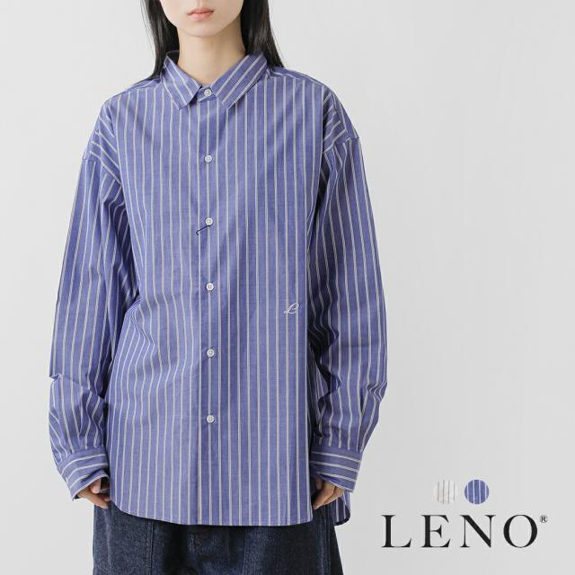 LENO リノ オーガニックコットンストライプ レギュラーカラーシャツ REGULAR COLLAR SHIRTS leno-sh003 ユニセックス 2026ss新作 春夏 クーポン対象