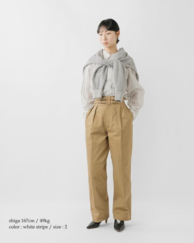 LENO リノ オーガニックコットンストライプ レギュラーカラーシャツ REGULAR COLLAR SHIRTS leno-sh003 ユニセックス 2026ss新作 春夏 クーポン対象