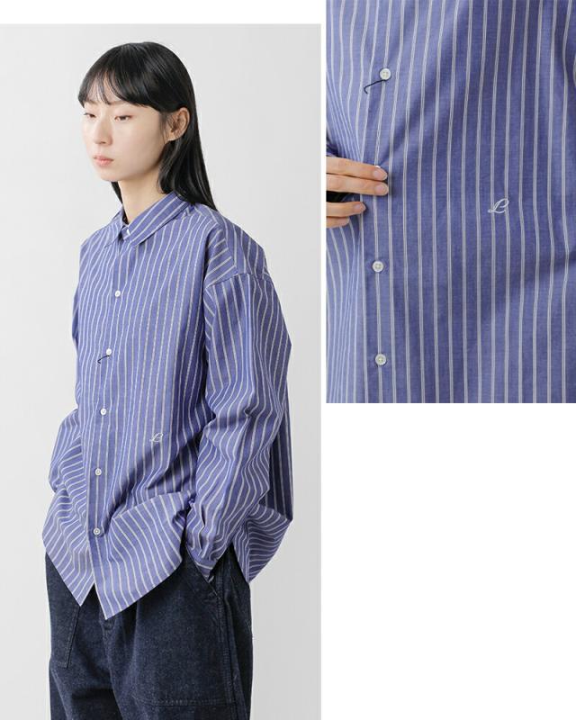 LENO リノ オーガニックコットンストライプ レギュラーカラーシャツ REGULAR COLLAR SHIRTS leno-sh003 ユニセックス 2026ss新作 春夏 クーポン対象