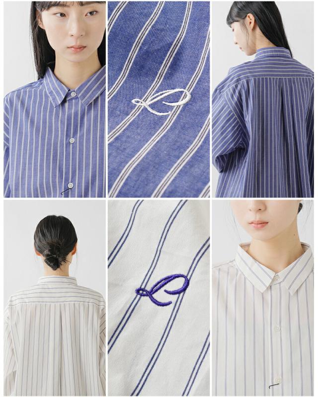 LENO リノ オーガニックコットンストライプ レギュラーカラーシャツ REGULAR COLLAR SHIRTS leno-sh003 ユニセックス 2026ss新作 春夏 クーポン対象