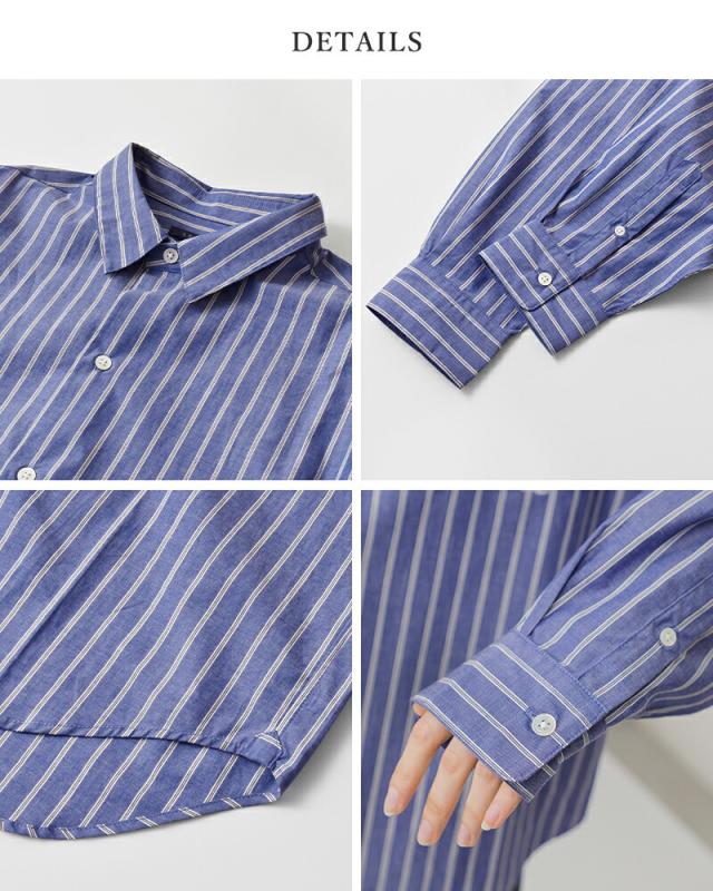 LENO リノ オーガニックコットンストライプ レギュラーカラーシャツ REGULAR COLLAR SHIRTS leno-sh003 ユニセックス 2026ss新作 春夏 クーポン対象