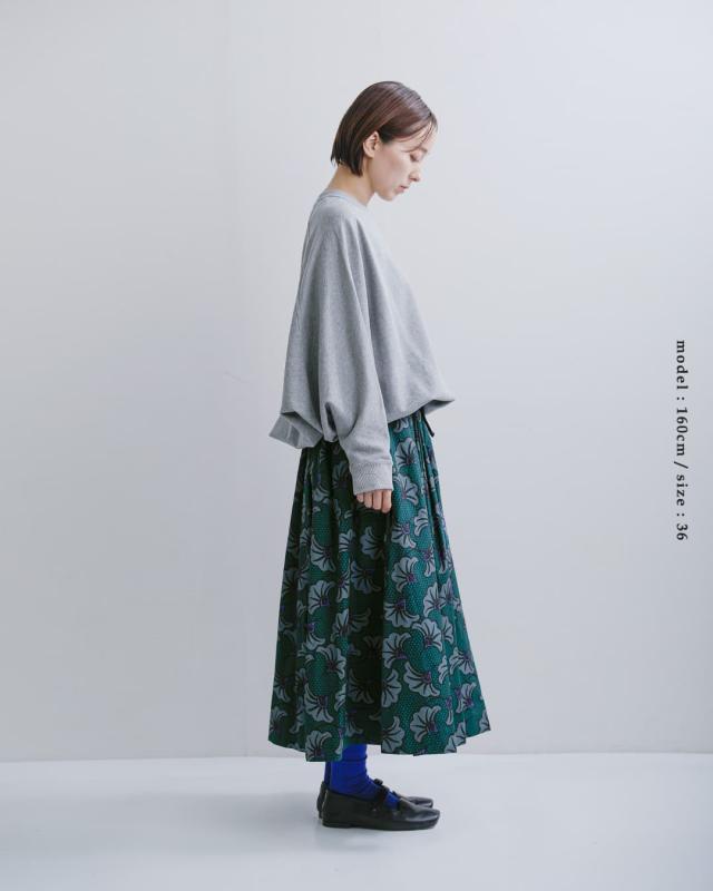 Le Glazik ルグラジック コットン バティックプリント タック ギャザー スカート lg-f0076btk-26ss 2026ss新作 春夏-26ss レディース クーポン対象_7