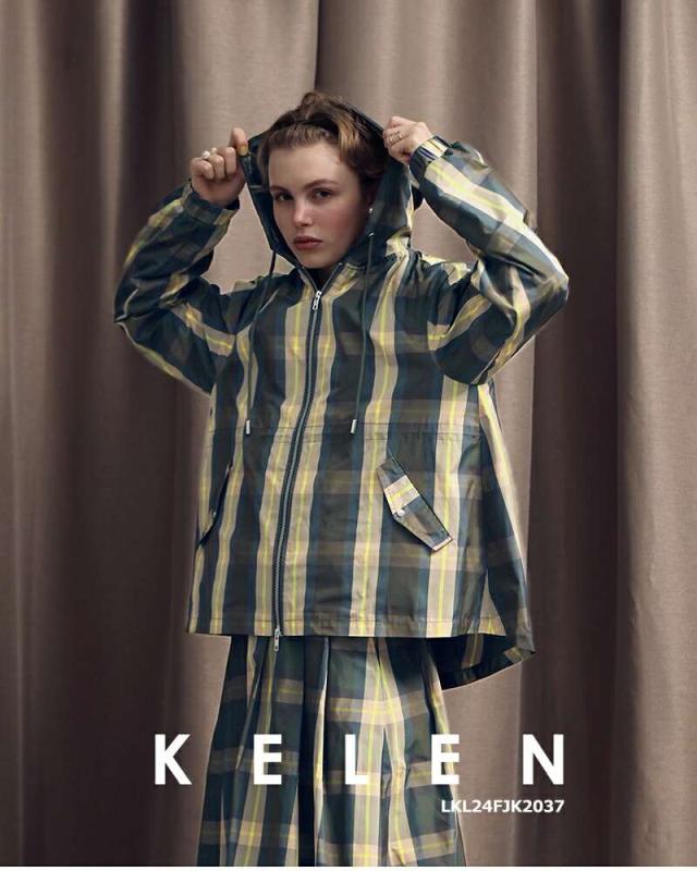 ケレン kelen  チェック フーディー ジャケット “VICKY” lkl24fjk2037 アウター  ☆☆ クーポン対象