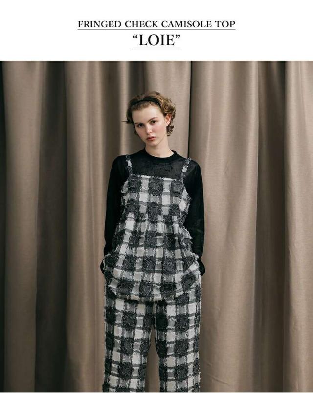 ケレン キャミソール kelen  フリンジ チェック キャミソール トップス “LOIE” lkl25fbl2248  ☆☆ クーポン対象