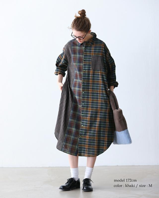 kelen ケレン  パネル デザイン シャツ ワンピース “SERI” lkl25fop2114-nk 2025aw新作 レディース ☆☆ クーポン対象