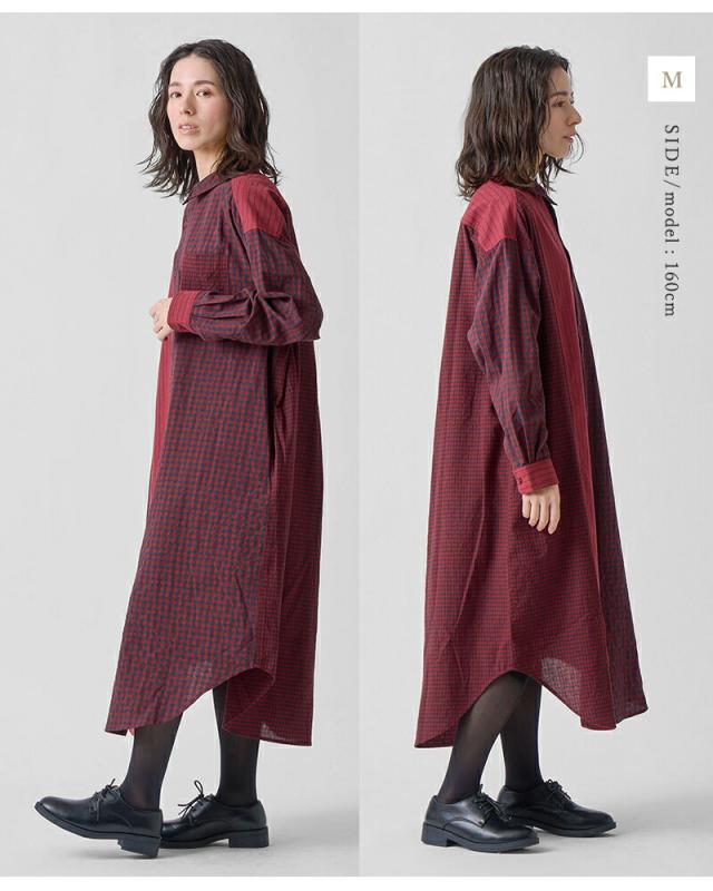 kelen ケレン  パネル デザイン シャツ ワンピース “SERI” lkl25fop2114-nk 2025aw新作 レディース ☆☆ クーポン対象