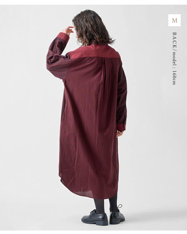 kelen ケレン  パネル デザイン シャツ ワンピース “SERI” lkl25fop2114-nk 2025aw新作 レディース ☆☆ クーポン対象