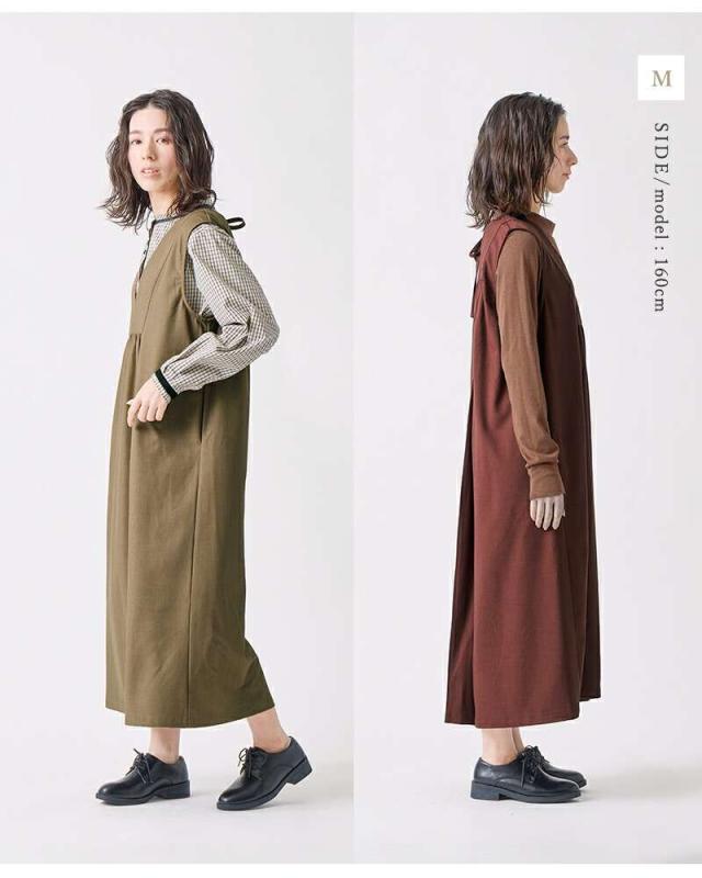 ケレン スカート kelen  2way Vネック エプロン ワンピース “YONGI” lkl25fop2118  クーポン対象